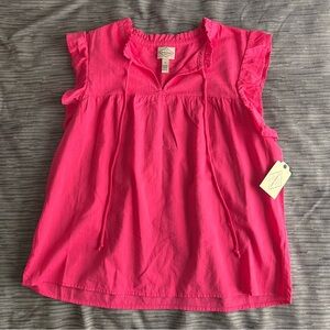 St. Johns Bay Watermelon Pink Blouse with Tie Up String - NWT